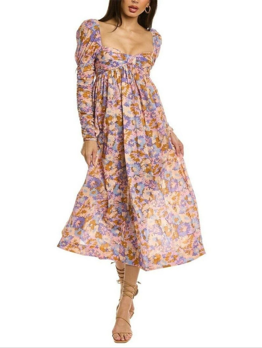 Zimmermann The Violet Twist Front Dress in Purple Multi Floral